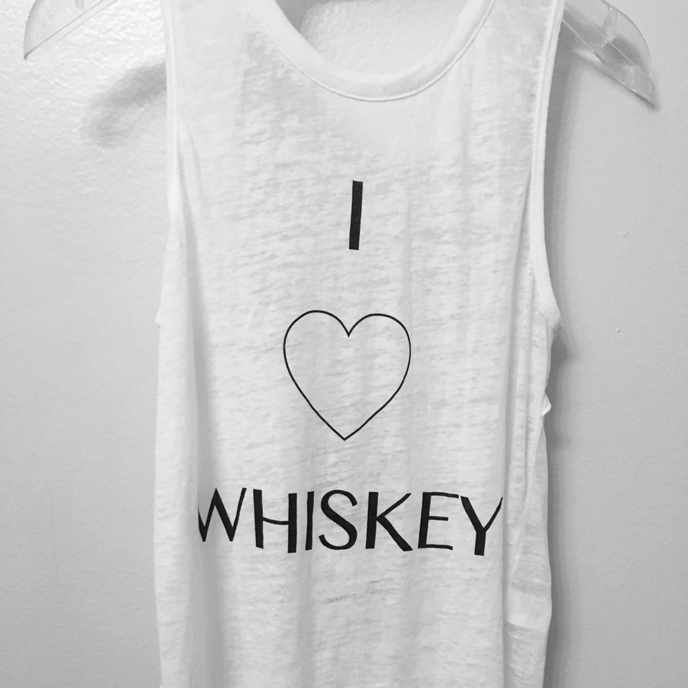 White Graphic Tank Top. Chaser Brand. Novelty TTop